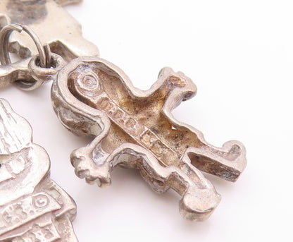 925 Sterling Silver Vintage Brooch Cutout Happy Children Playing  BP11521