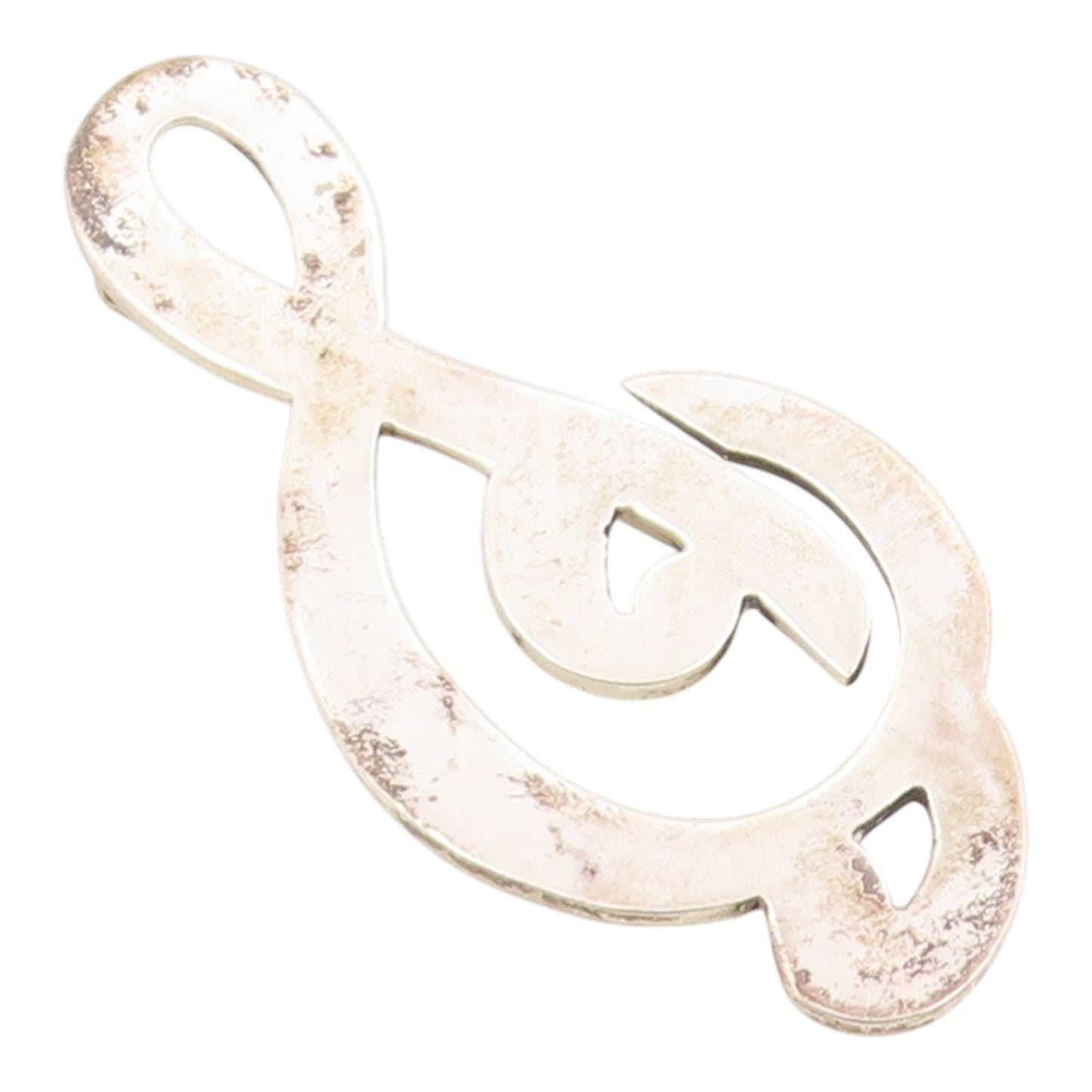 925 Sterling Silver Vintage Brooch Pin MEXICO Minimalist Musical Note  BP12494
