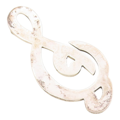925 Sterling Silver Vintage Brooch Pin MEXICO Minimalist Musical Note  BP12494