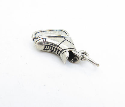 925 Sterling Silver  Vintage Petite Dark Tone Ice Skate Motif Pendant  PT4356