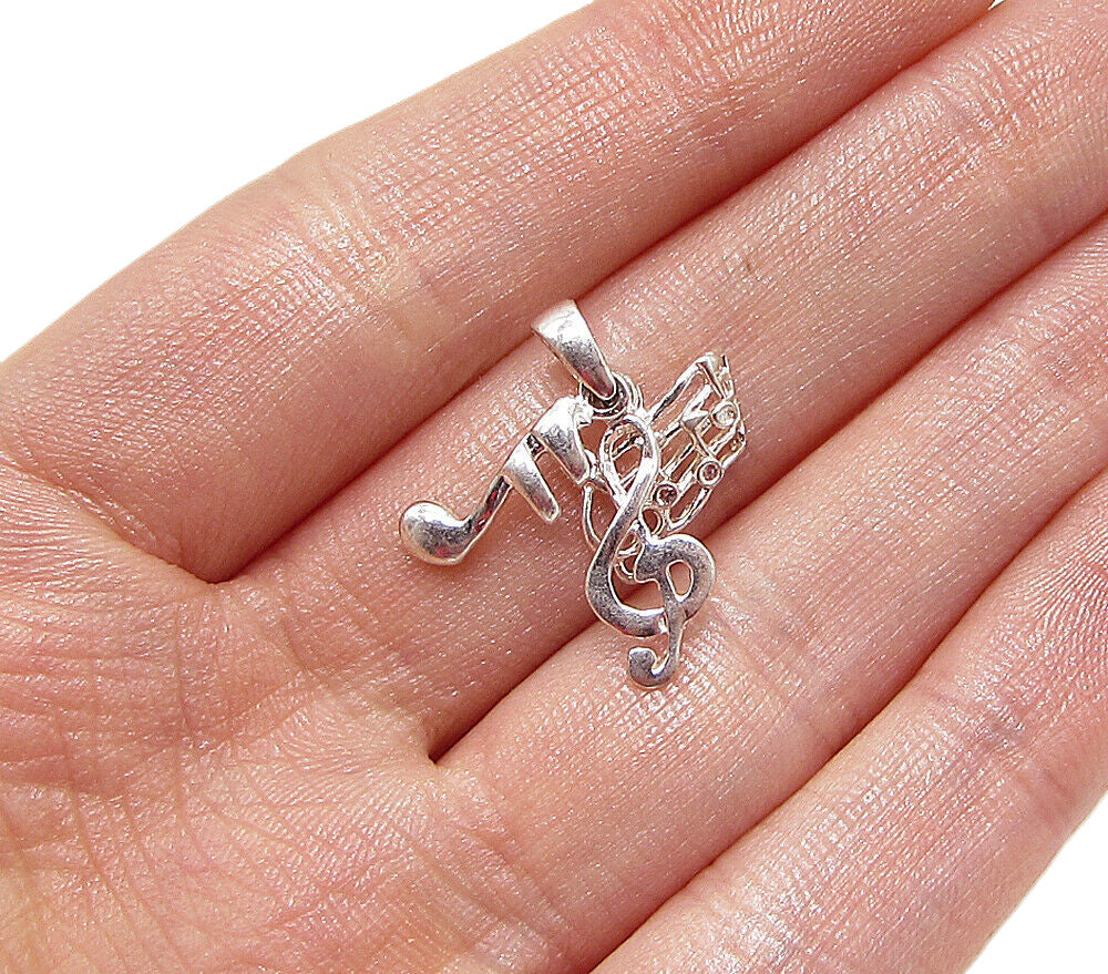 925 Sterling Silver  Music Lovers Notes Drop Pendant  PT2029