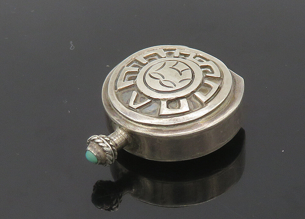 BERNICE GODSPEED 925 Silver  Vintage Turquoise Perfume Bottle (OPENS)  TR2824