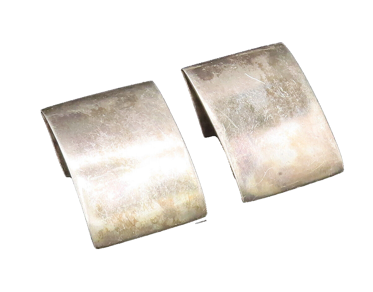 ALWAND VAHAN 925 Silver  Vintage Minimalist Flat Rectangle Earrings  EG11937