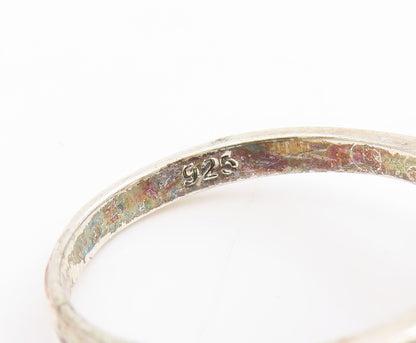 925 Sterling Silver Vintage Ring Oval Cut CZ Elegant Swirl Band  Sz 8  RG34533
