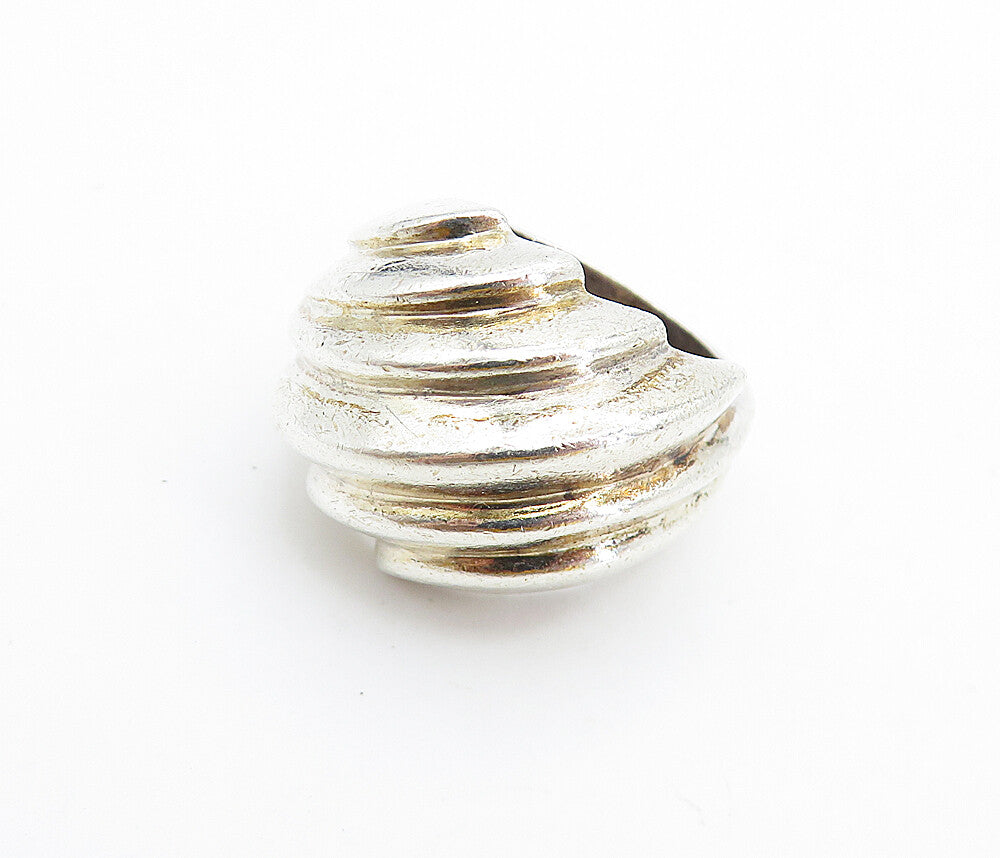925 Sterling Silver  Vintage Shiny Fluted Dome Design Band Ring Sz 5.5  RG7506