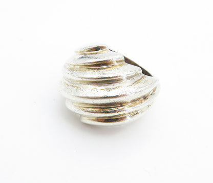 925 Sterling Silver  Vintage Shiny Fluted Dome Design Band Ring Sz 5.5  RG7506
