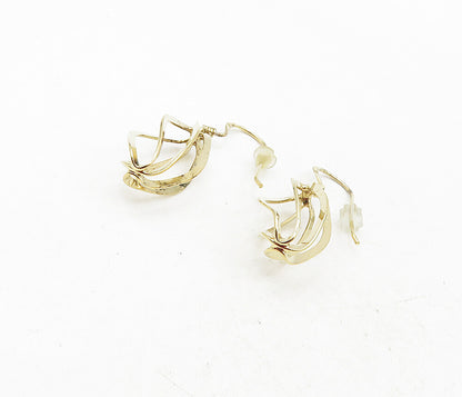 925 Sterling Silver  Shiny Gold Plated Cage Design Dangle Earrings  EG4664