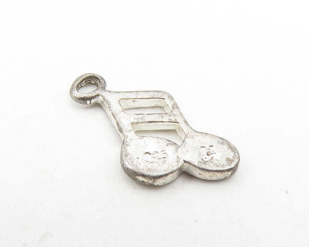 925 Sterling Silver  Vintage Petite Topaz Music Note Motif Pendant  PT8985
