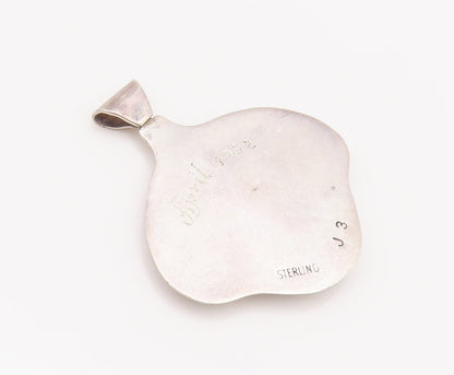 925 Sterling Silver Vintage Pendant Antique 3D Carved Weighing Scale  PT22670