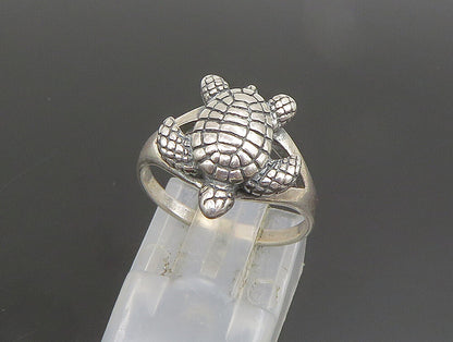 925 Sterling Silver  Vintage Baby Sea Turtle Split Frame Ring Sz 6  RG25125