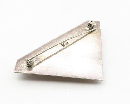 MEXICO 925 Sterling Silver  Vintage Two Tone Folded Smooth Brooch Pin  BP3750