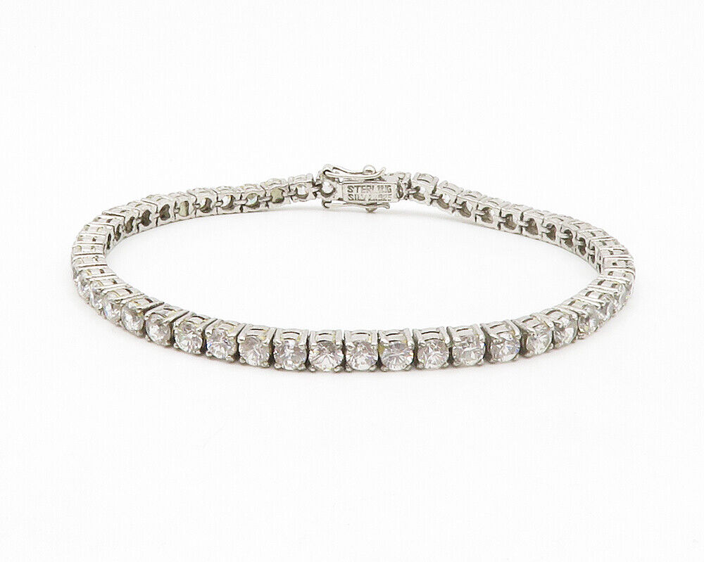 925 Sterling Silver  Round Cut Sparkling Cubic Zirconia Tennis Bracelet BT5234