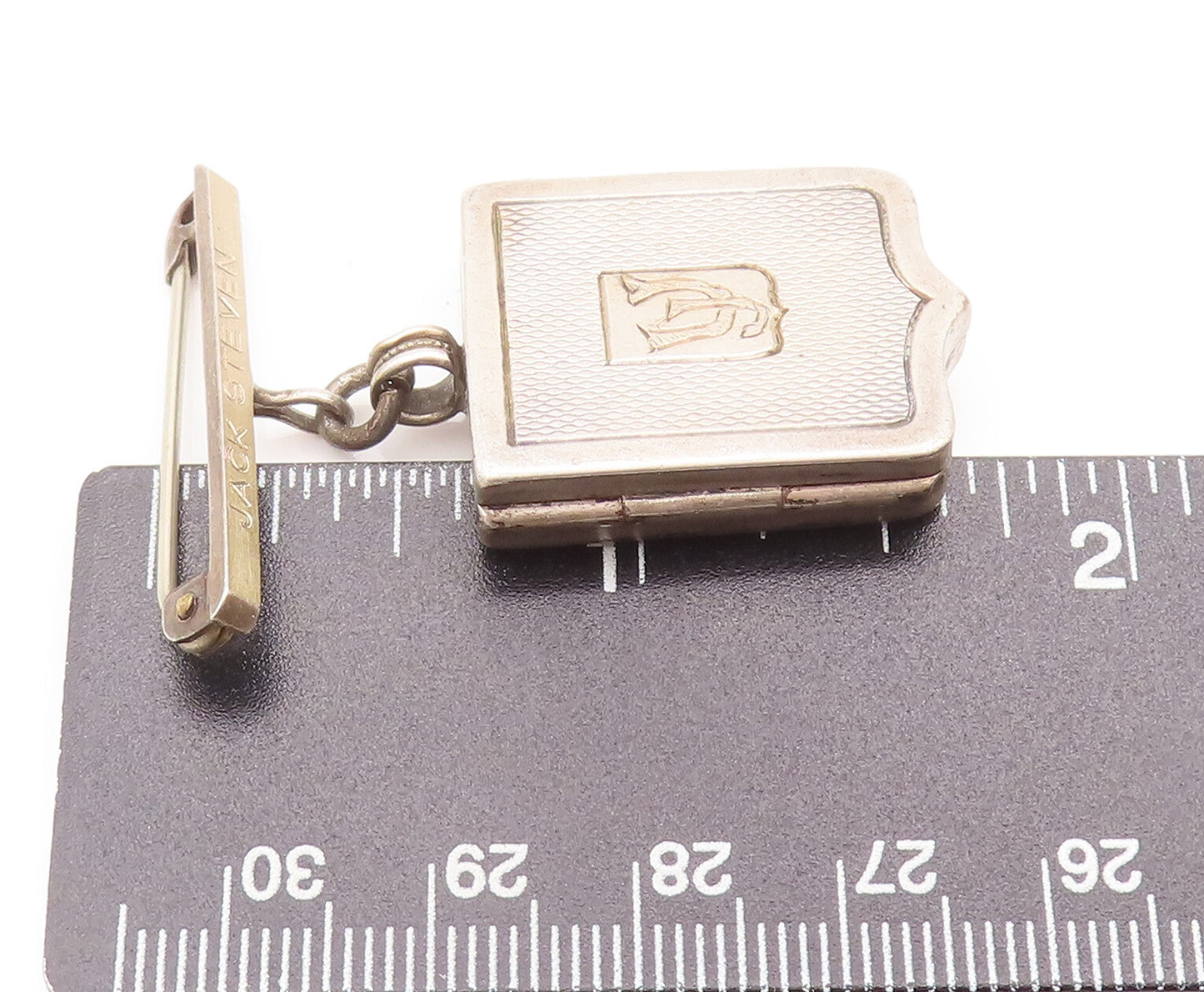 925 Sterling Silver Vintage Brooch Pin Antique Photo Locket (OPENS)  BP10727
