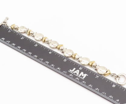 DANON 925 Sterling Silver  Vintage Bag & Pebbles Connect Bracelet BT9876