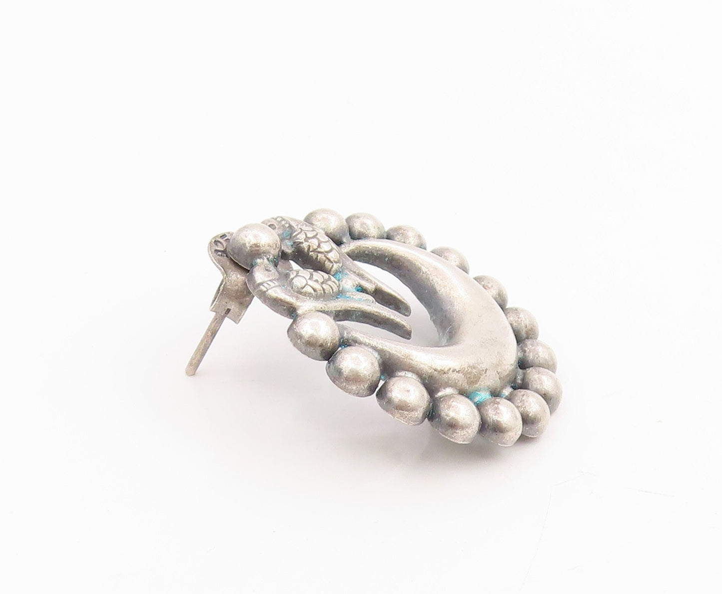 925 Sterling Silver Vintage Earrings Crescent Moon & Twin Bird Studs  EG13972