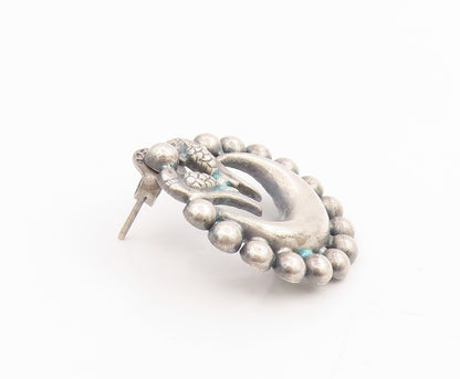 925 Sterling Silver Vintage Earrings Crescent Moon & Twin Bird Studs  EG13972