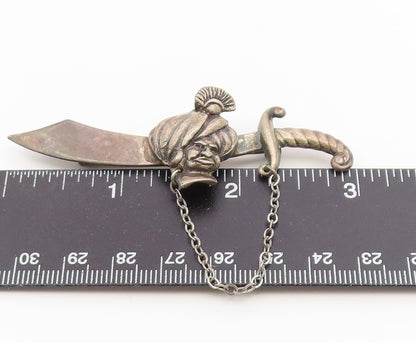 925 Sterling Silver Vintage Brooch Korda Thief of Bagdad Scimitar Pin  BP12672
