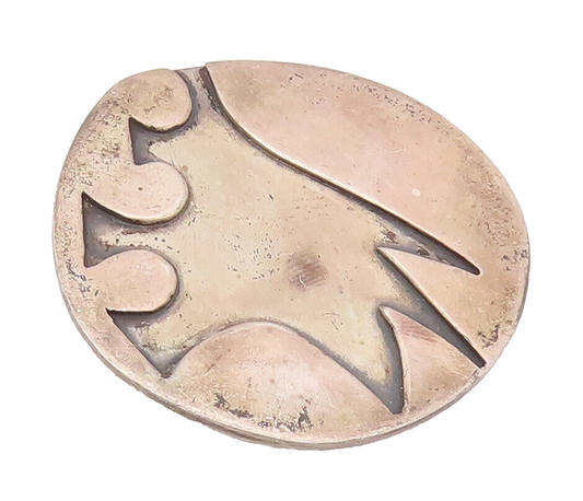 925 Sterling Silver Vintage Pendant Designer Solid Round Etched Pattern  PT22815