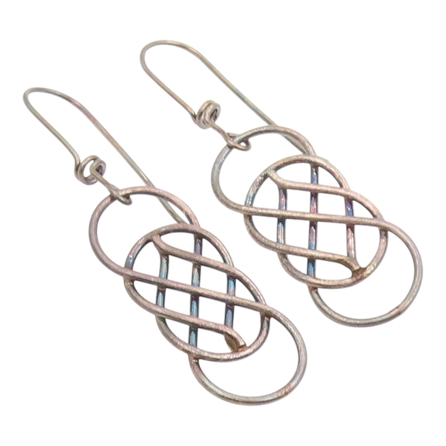 925 Sterling Silver Vintage Earrings Classic Interwoven Celtic Knot Drop EG14270