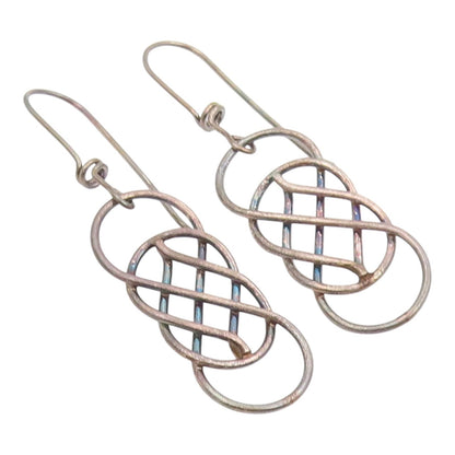 925 Sterling Silver Vintage Earrings Classic Interwoven Celtic Knot Drop EG14270