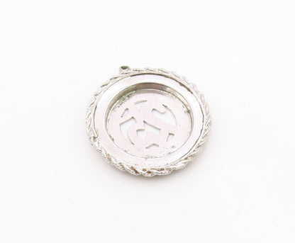 925 Sterling Silver  Vintage Happy 25th Anniversary Twist Drop Pendant  PT6193
