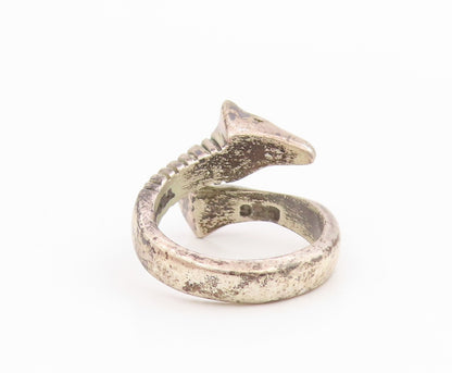 925 Sterling Silver Vintage Ring Classic Giraffe Motif Bypass Band Sz 5 RG35406