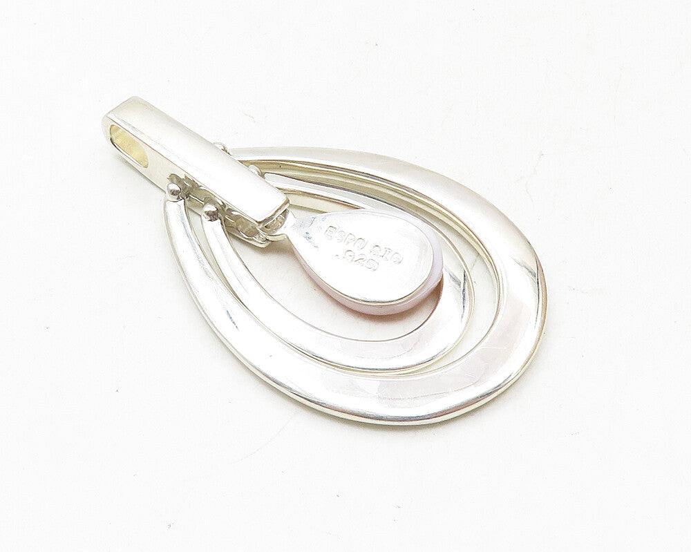 ESPO 925 Sterling Silver  Dangling Tear Drop Mother Of Pearl Pendant  PT7651