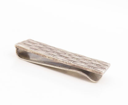 925 Sterling Silver Vintage Tie Clip RALPH DESTINO Basketweave Pattern  TR4230