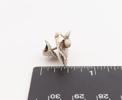 925 Sterling Silver Vintage Pin Etched Bull Head Sculpture Design Charm  TR4045