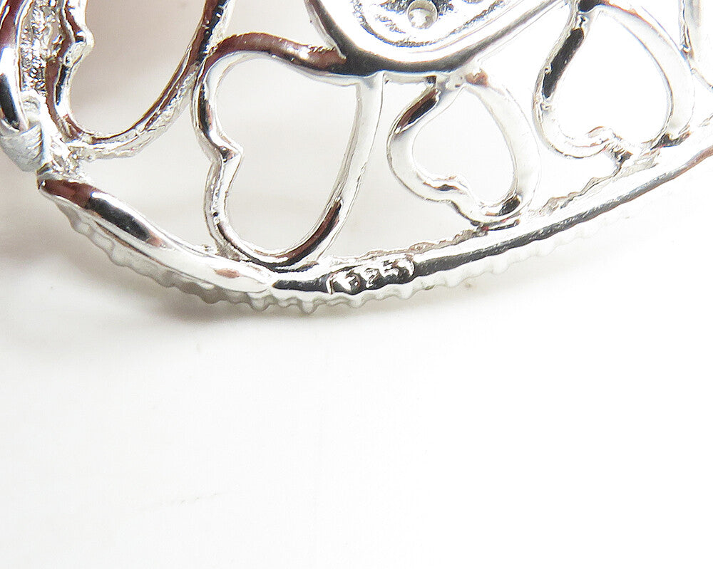 925 Sterling Silver  Sparkling Cubic Zirconia Open Love Heart Pendant  PT14611