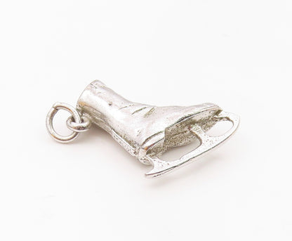 925 Sterling Silver  Vintage Sculpted Single Ice Skate Charm Pendant  PT20923