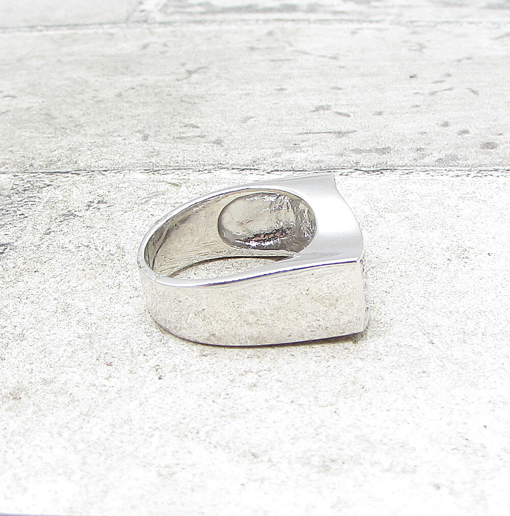 925 Sterling Silver  White Cubic Zirconia Wavy Band Ring Sz 7  RG1575