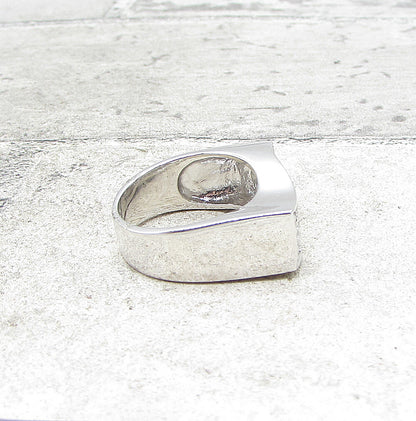 925 Sterling Silver  White Cubic Zirconia Wavy Band Ring Sz 7  RG1575
