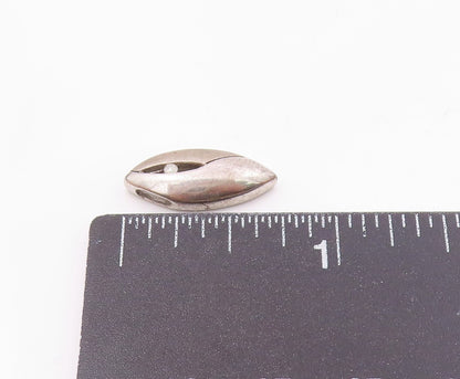 925 Sterling Silver  Vintage Genuine Diamond Pointed Oval Pendant  PT11943