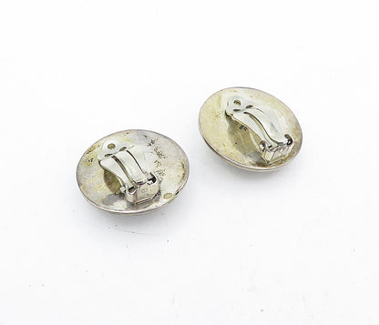 JONDELL MEXICO 925 Silver  Vintage Round Spiral Dome Pierce Earrings  EG2379