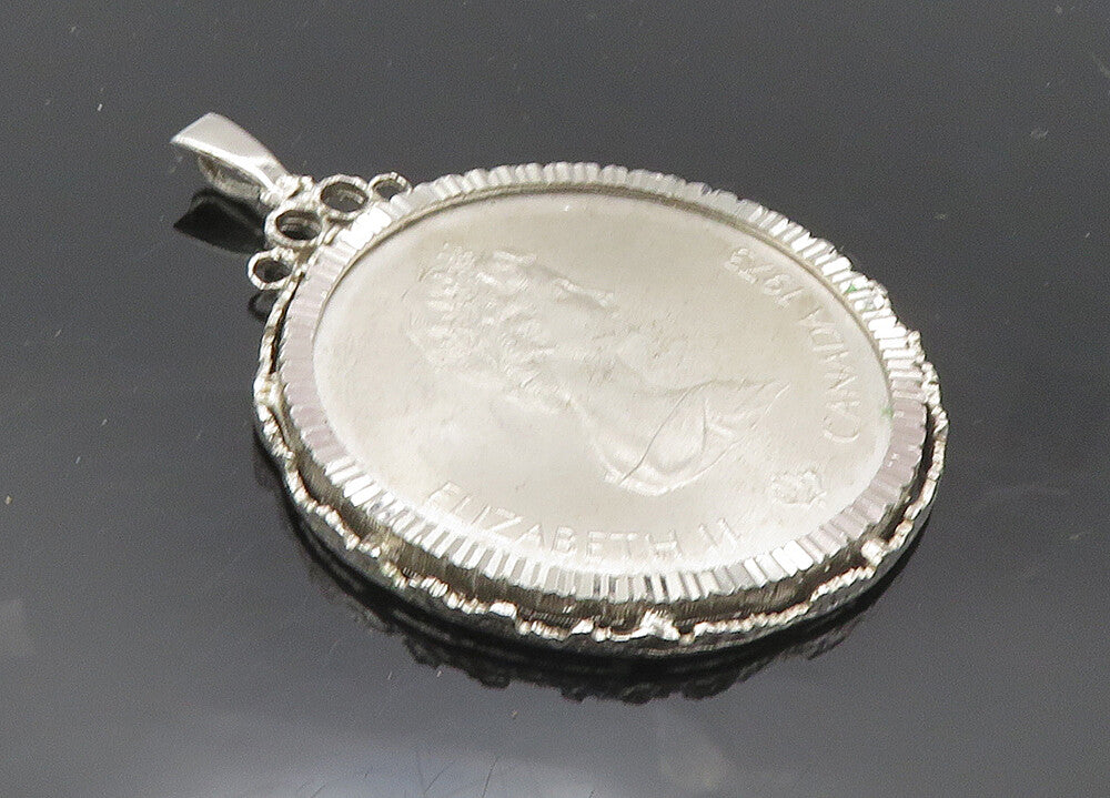 MILO 925 Sterling Silver  Vintage Canadian 10 Dollar Coin Drop Pendant  PT7875