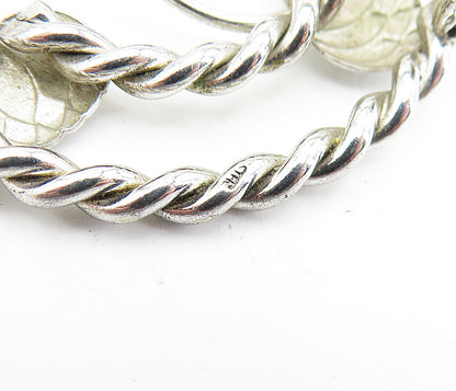 925 Sterling Silver  Vintage Sculpted Floral Leaf Twist Brooch Pin  BP2250