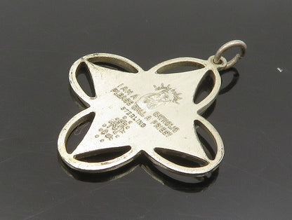 925 Sterling Silver Vintage Antique Religious Miraculous Medal Pendant PT20216