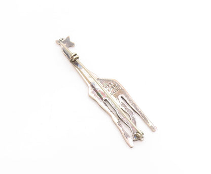 925 Sterling Silver Vintage Brooch MEXICO Etched Giraffe Cut Out Design  BP11912