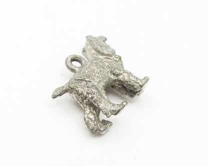 925 Sterling Silver  Vintage Petite Dark Tone Standing Dog Pendant  PT8687