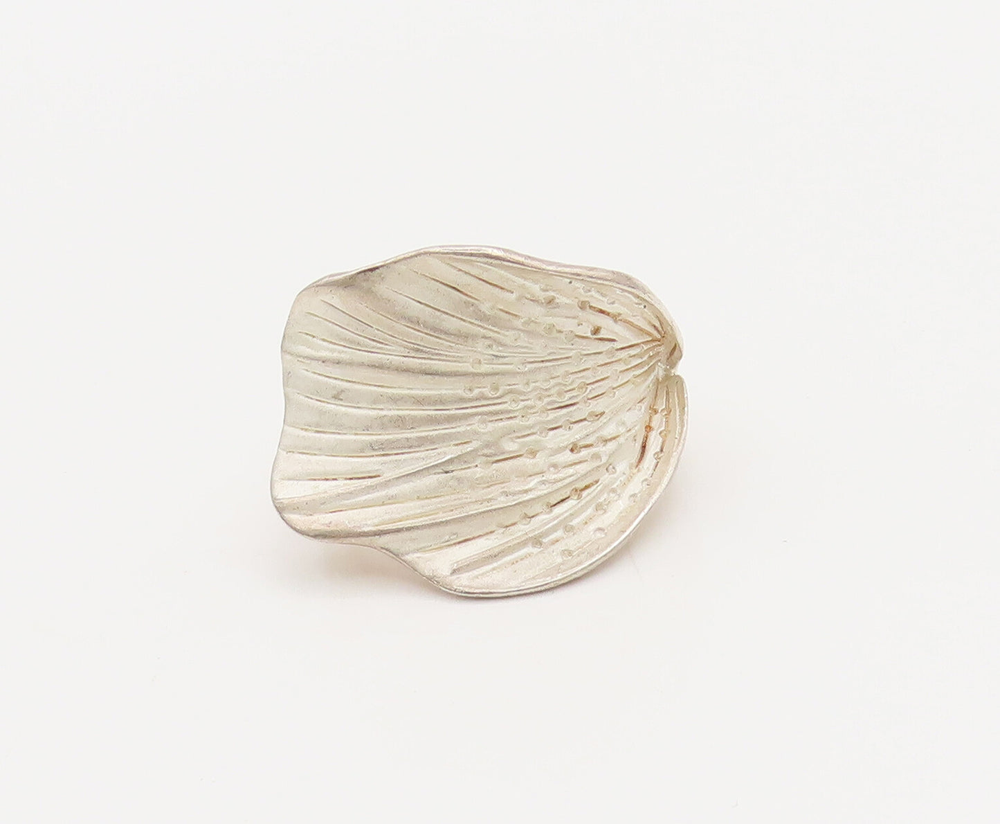 925 Sterling Silver  Vintage Carved Calla Lily Flower Ring Sz 7.25  RG26905