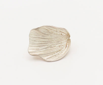 925 Sterling Silver  Vintage Carved Calla Lily Flower Ring Sz 7.25  RG26905