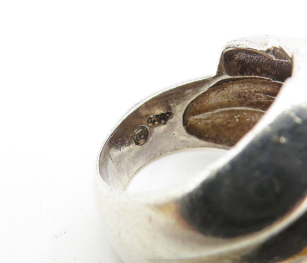 925 Sterling Silver  Vintage Shiny Fluted Dome Design Band Ring Sz 5.5  RG7506