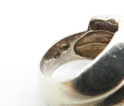 925 Sterling Silver  Vintage Shiny Fluted Dome Design Band Ring Sz 5.5  RG7506