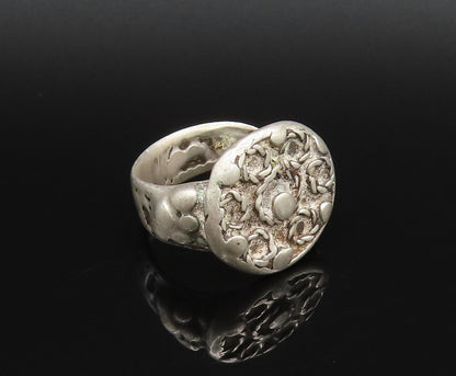 925 Silver  Vintage Antique Multi Dotted Rope Twist Circle Ring Sz 8  RG25831