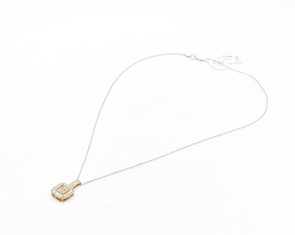925 Silver & 10K GOLD  Genuine Diamonds Rose Gold Plated Chain Necklace NE1990