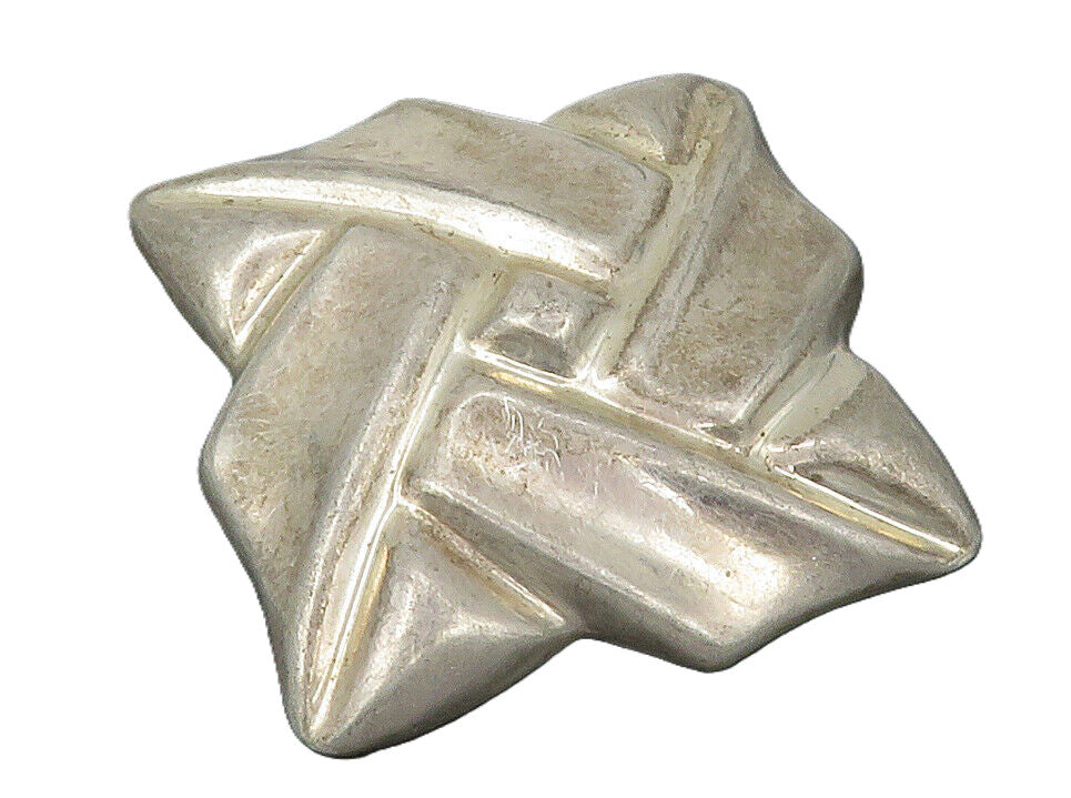 MEXICO 925 Sterling Silver  Vintage Hollow Square Design Brooch Pin  BP4797
