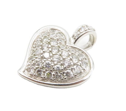 ROSS SIMON 925 Silver  Sparkling Cubic Zirconia Love Heart Pendant  PT11674