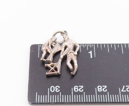 925 Sterling Silver  Vintage Fifth Commandment Religious Pendant  PT16729