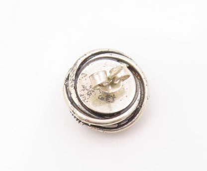 925 Sterling Silver Vintage Earrings Cabochon Framed Gemstone  EG13394